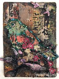 Gwen Lafleur Portfolio Mixed Media Panels And Canvases Card Art Mixed Media Canvas Collage Art