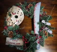 Jason Voorhees Friday The 13th Christmas Horror Wreath Custom Handmade Christmas Horror Scary Christmas Creepy Christmas
