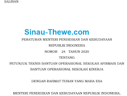 Maybe you would like to learn more about one of these? Download Permendikbud Nomor 24 Tahun 2020 Tentang Juknis Bos Afirmasi Dan Bos Kinerja Sinau Thewe Com