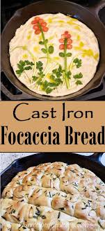 Cast Iron Skillet Bread Recipe With Garlic And Rosemary Focaccia Bread Recipe In 2020 Cast Iron Skillet Recipes Dinner Cast Iron Skillet Recipes Healthy Cast Iron Recipes Dinner