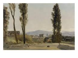 A La Villa Farnese Les Trois Peupliers Et Le Mont Latium Giclee Print Pierre Henri De Valenciennes Art Com Scenic Art Beach Landscape Worlds Of Fun