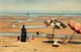 The hôtel de la plage is located 98 feet from the seafront of houlgate. Camille Moreau La Plage D Houlgate 1894 Peintre Artiste Images
