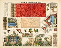 La Maison Du Petit Chaperon Rouge Castle In The Air Vintage Paper Crafts Little Red Riding Hood Paper Toys Template
