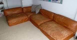 Vintage Zanotta Tan Leather 70 S Sectional Sofa Vintage Leather Sofa Vintage Sofa Retro Sofa