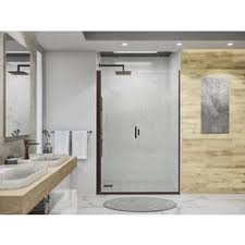 Holcam Distinctive Elite 45 1 16 46 In X 71 3 8 In Semi Frameless Swing Door With In Line P With Images Shower Door Installation Shower Doors Frameless Hinged Shower Door