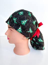 Limited Christmas Ponytail or Euro Style Scrub Hat, Christmas Tree Lights  Scrub Cap, Ponytail Hat, OR Hats, Christmas, Holiday