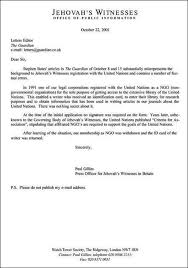 Like the resume it accompanies, the cover letter is not really about what you. Watchtower Society United Nations Ngo Status 1992