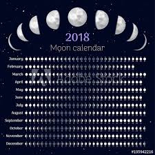 Moon Calendar 2018 With All Months Planner With Lunar