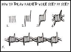 Add four or two if you want to make it a double barbed wire. How To Draw Barbed Wire Barbed Wire Drawing Tattoo Flash Art Barbed Wire Tattoos