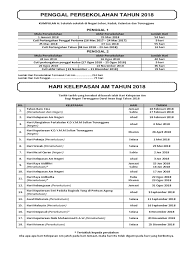 Kalendar cuti sekolah 2018 malaysia. Penggal Persekolahan Dan Hari Kelepasan Am Tahun 2018