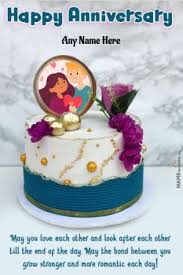 Anniversary Cakes With Photo And Name Love Couple Cakes