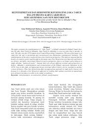 Pdf Reinterpretasi Dan Rekonstruksi Dongeng Jaka Tarub Dalam Drama Karya Akhudiat Sebuah Pembacaan New Historicism