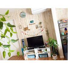 テレビ周り クリスマスバージョン パキラ 観葉植物 観葉植物のある部屋 などのインテリア実例 2017 12 18 15 05 40 roomclip ルームクリップ インテリア インテリア 実例 部屋