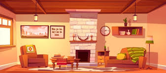Western couches living room furniture. Free Vector Wild West Living Room Empty Western Style Interior