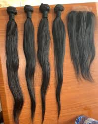 Princess length gives classy looks when tied up in braids or buns or left open in curls. Peruvian Straight Human Hair 22 Inches With Closure Zuba Online Mall