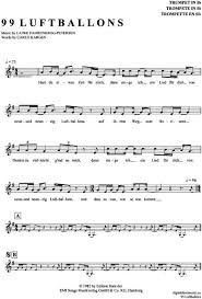 99 Luftballons Trompete In B Nena Pdf Noten Klick Auf Die Noten Um Reinzuhoren Noten Und Playback Zum Saxophon Noten Trompete Noten Querflote Noten