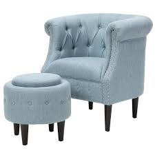 Starks Tufted Fabric Chesterfield Chair And Ottoman Chair And Ottoman Chair Ottoman