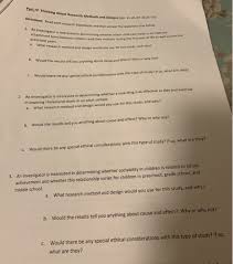 Ethical declarations in research form an integral part during the submission process of a manuscript to a journal. Solved Part Iv Thinking About Research Method About Resea Chegg Com