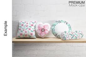 Pillows On Shelf Set Mockup Free Psd Mockup Stationery Mockup