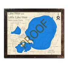 Lake Weir Fl Wood Map 3d Topographic Wood Chart