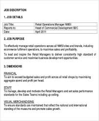 Registering gives you the benefit to browse & apply variety of jobs based on your preferences. Free 8 Retail Manager Job Description Samples In Ms Word Pdf