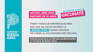 Con ese objetivo en mente, desde el municipio de almirante brown que conduce mariano cascallares profundizan las recorridas casa por casa en busca de quienes aún no se. Gobierno Pba On Twitter Vacunacion Libre Para Mayores De 60 Anos A Partir De Manana Podran Presentarse En Cualquier Vacunatorio Cercano Para Recibir La Primera Dosis Sin Necesidad De Inscripcion Previa