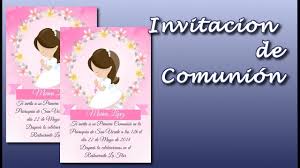 Invitaciones de primera comunion o confirmacion niña,comunion recuerdos, communion, para niña, first holy communion girl, communion card, invitaciones imprimibles de comunión, cross printable. Como Hacer Una Invitacion Para Comunion Gratis First Communion Invitation Youtube