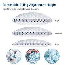 Lianlam Memory Foam Pillow For Sleeping Shredded Bed Bamboo Pillow With Adjustable Luxury Loft Hypoallergenic Home Pillow Washable Removable Derived Rayon Zip Cover Standard Pricepulse
