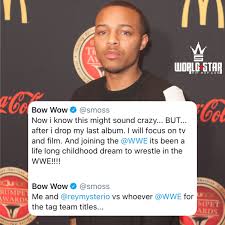 Bow wow is trading in music for a career in wrestling. Worldstarhiphop On Twitter Looks Like Bowwow Getting Ready For The Wwe Thoughts Smoss