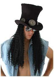 1980s Superstar Hat W Hair Rock Star Accessories Hat Hairstyles Rocker Costume Rock And Roll Costume