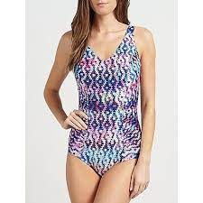 John Lewis Le Souk Ruched Side Control Swimsuit Purple Multi Swimwear La Blanca Swimwear Summer Fashion Swimwear