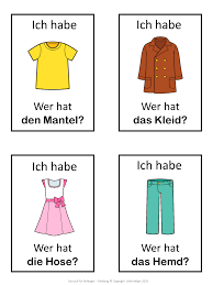 German Version Of The I Have Who Has Game This German Game Can Be Played To Practice Clothes Voca German Outfit German Words German Language Learning