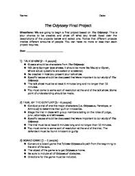 The Odyssey Final Project Teaching English Creative Skills Odyssey