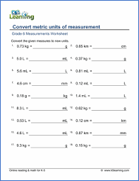 Grade 6 Measurement Worksheets Free Printable K5 Learning