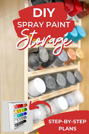 Koova spray can holder for six cans of paint, compressed air, lubricant sprays, and arts and crafters aerosols, wall mounted steel rack storage organizer for garage and workspace, black. Diy Spray Paint Storage Rack The Handyman S Daughter