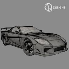 What's the yellow car in tokyo drift? Tokyo Drift Mazda Rx7 3d Model 70 Max Obj Fbx Free3d