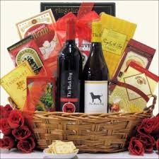 two black dogs wine gift basket his