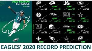 Here is how the schedule will look this weekend as the league. Eagles 2020 Record Prediction Predicting Every Game On Philadelphia S 17 Week Nfl Schedule Youtube