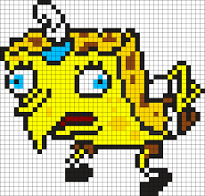 Spongebob Meme Perler Bead Pattern Bead Sprite Pixel Art Pattern Pixel Art Grid Pony Bead Patterns