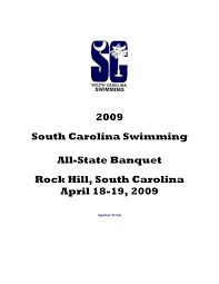 2009 South Carolina Swimming All-State Banquet Rock Hill, South Carolina  April 18-19, 2009