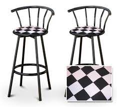 Green and white checkered flower pattern. Www Thefurniturecove Com Specializes In Custom Bar Stools This Set Of 2 Checkered Flag Specialty Custom Black Barstools With Backrest Set