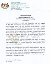 Menurut kementerian pendidikan malaysia, keputusan spm bagi calon 2018 akan keluar pada bulan mac 2019. Keputusan Spm 2017 Diumum 15 Mac Pendidik2u