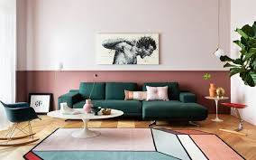 Maybe you would like to learn more about one of these? Download Wallpapers Stylish Living Room Design Modern Interior Design Green Sofa In The Living Room Pink Walls In The Living Room Retro Style Interior For Desktop Free Pictures For Desktop Free
