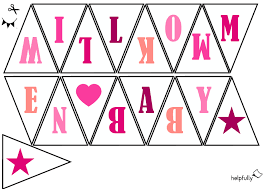 Eine happy birthday wimpelkette zum verlieben. Girlande Zum Ausschneiden Willkommen Baby Pink Willkommen Baby Baby Girlande Basteln Kindergeburtstag Piraten
