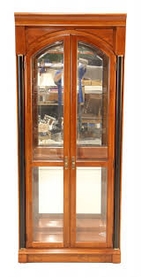 Transitional style curioglass shelves and door panelwine bottle holder. Wood And Glass Curio Cabinet For Sale In Ct Middlebury Furniture And Home Design