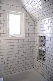 White Subway Tile Shower Tub With Shower Niche And Window White Subway Tile Shower Bathrooms Remodel Bathroom Remodel Shower