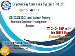 Iso 22301 2012 Lead Auditor Training In India Business Continuity Train Auditor