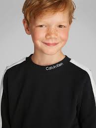 Calvin Klein Calvin Klein Boys Terry Tape Sweatshirt in Black