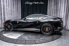 It boasts a 6.5 liter engine and has a power capacity of 800 metric horsepower which accelerates the vehicle to 100km/h in 2.9 seconds. Used 2019 Ferrari 812 Superfast Coupe Matte Black Forged Racing Wheels Only 300 Miles For Sale Special Pricing Chicago Motor Cars Stock 16401