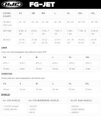 Hjc Fg Jet Helmet Size Chart